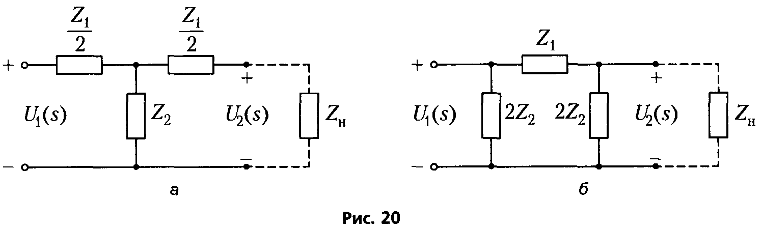 а) симметричный Т-образный фильтр; б) симметричный П-образный фильтр